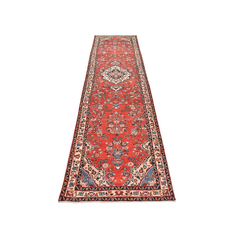 Loper Perzisch Tapijt - Nomadisch - 408 x 90 cm - licht rood