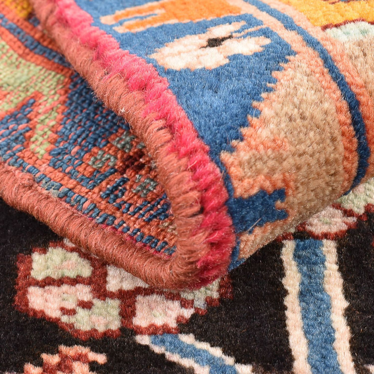 Perzisch Tapijt - Nomadisch - 132 x 92 cm - donkerblauw