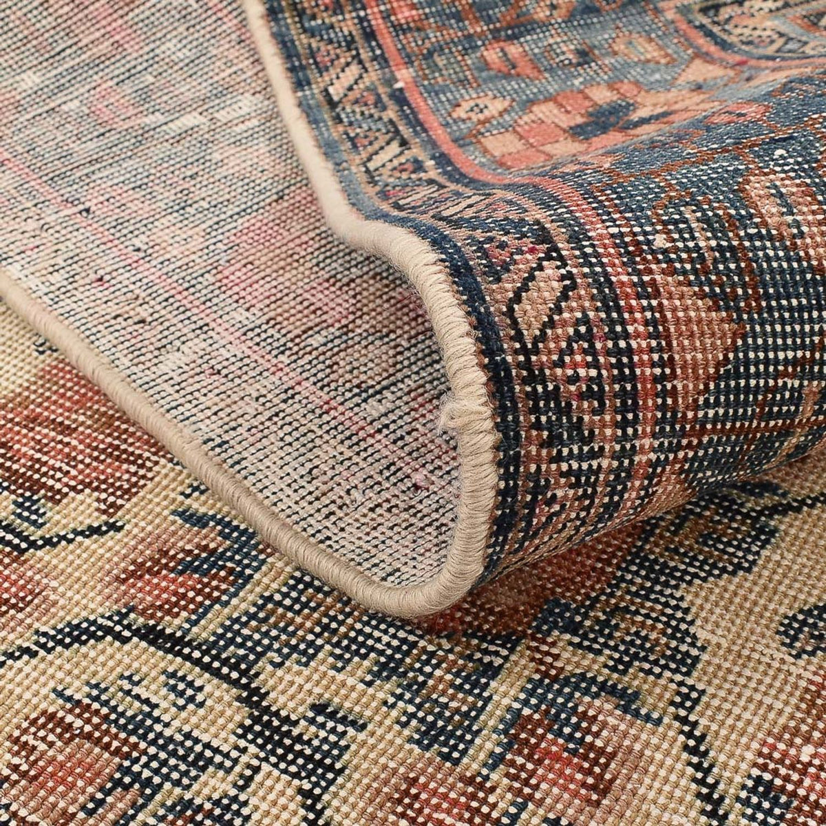 Vintage tapijt - 210 x 148 cm - donker beige