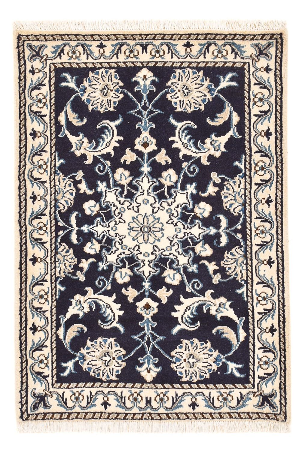 Perzisch tapijt - Nain - 89 x 60 cm - donkerblauw
