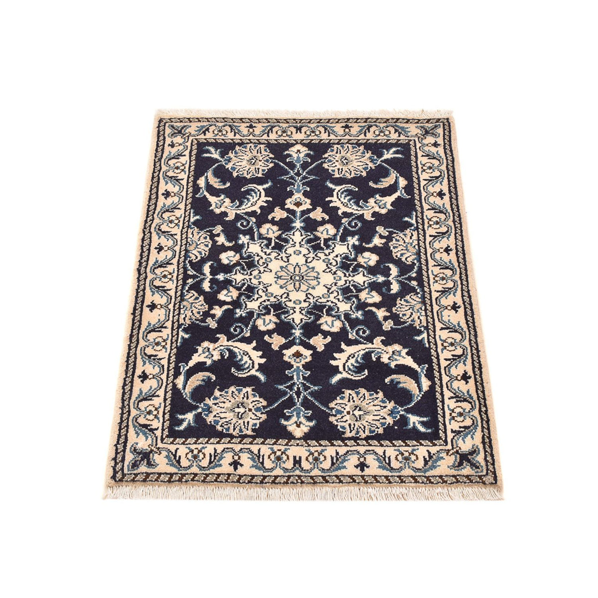 Perzisch tapijt - Nain - 89 x 60 cm - donkerblauw