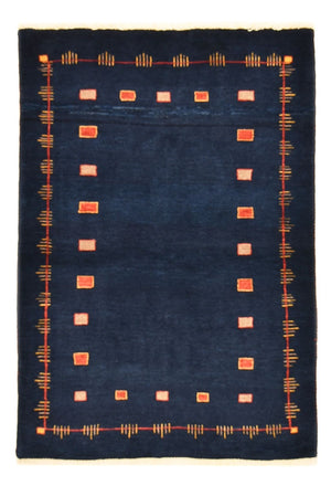 Gabbeh Tapijt - Loribaft Perzisch - 143 x 110 cm - donkerblauw