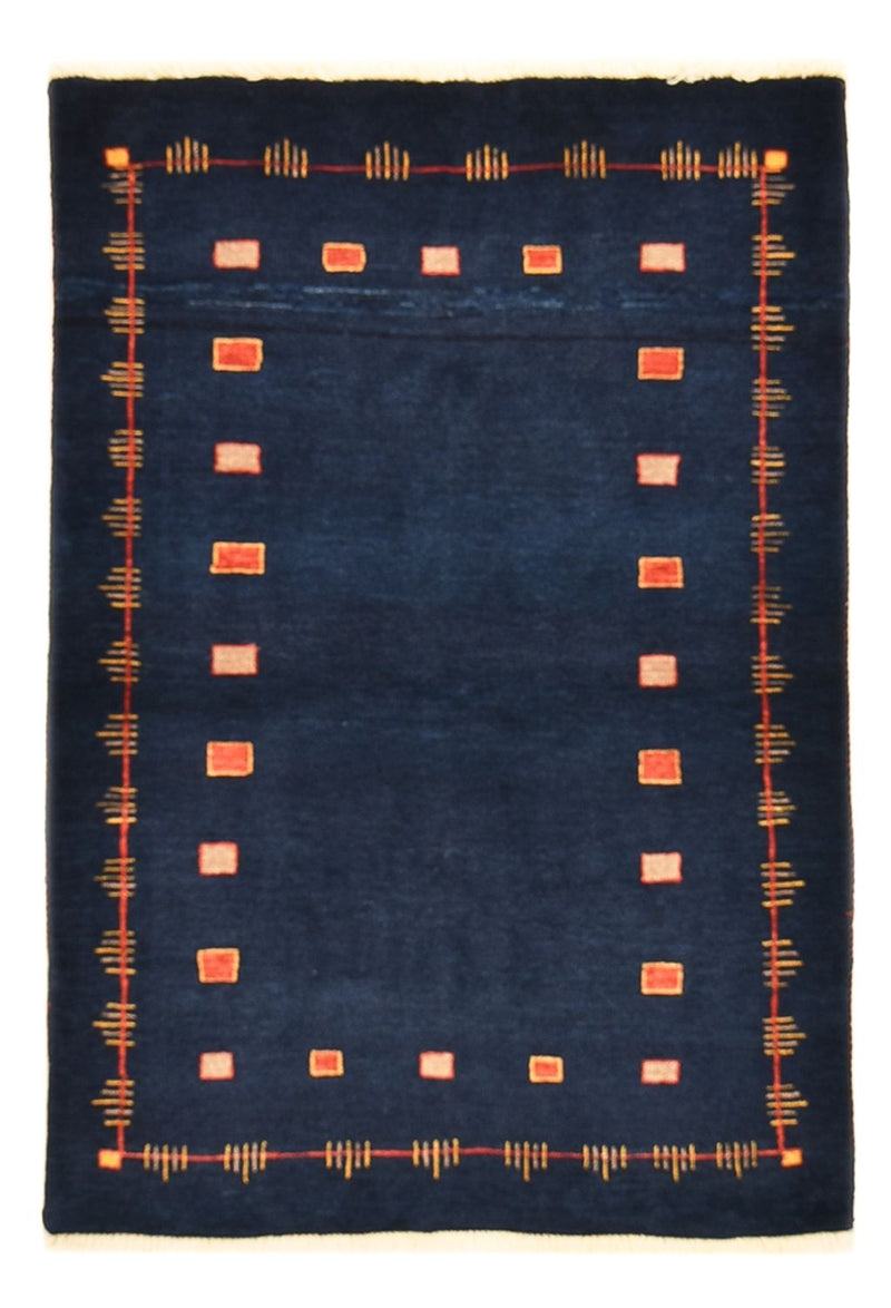Gabbeh Tapijt - Loribaft Perzisch - 143 x 110 cm - donkerblauw