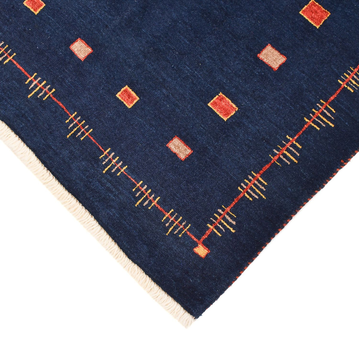 Gabbeh Tapijt - Loribaft Perzisch - 143 x 110 cm - donkerblauw
