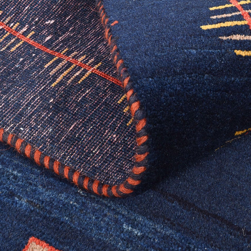 Gabbeh Tapijt - Loribaft Perzisch - 143 x 110 cm - donkerblauw