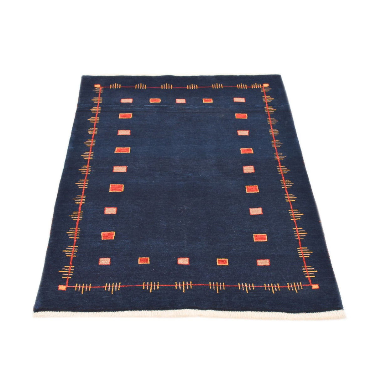 Gabbeh Tapijt - Loribaft Perzisch - 143 x 110 cm - donkerblauw