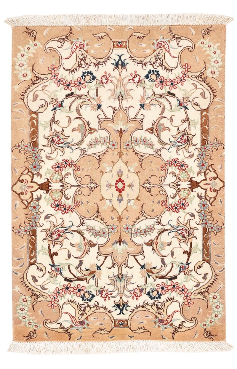 Perzisch tapijt - Tabriz - Royal - 92 x 59 cm - licht beige