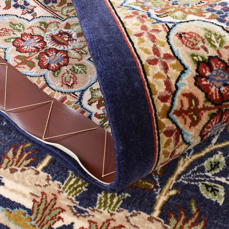 Perzisch tapijt - Ghom - Koninklijk - 154 x 102 cm - donkerblauw