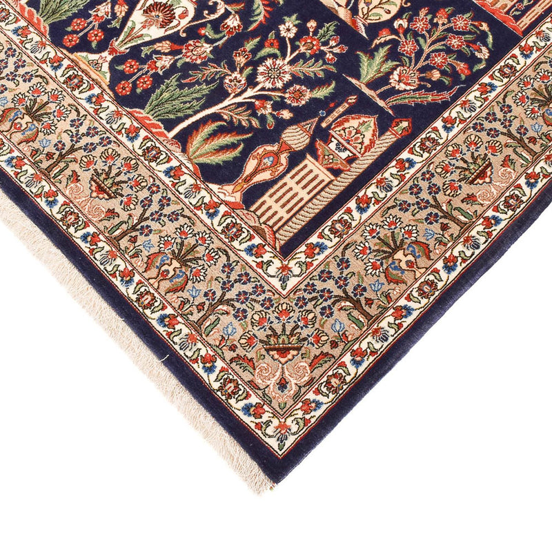 Perzisch tapijt - Ghom - Koninklijk - 200 x 130 cm - donkerblauw