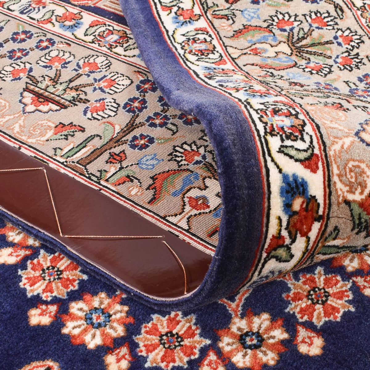 Perzisch tapijt - Ghom - Koninklijk - 200 x 130 cm - donkerblauw