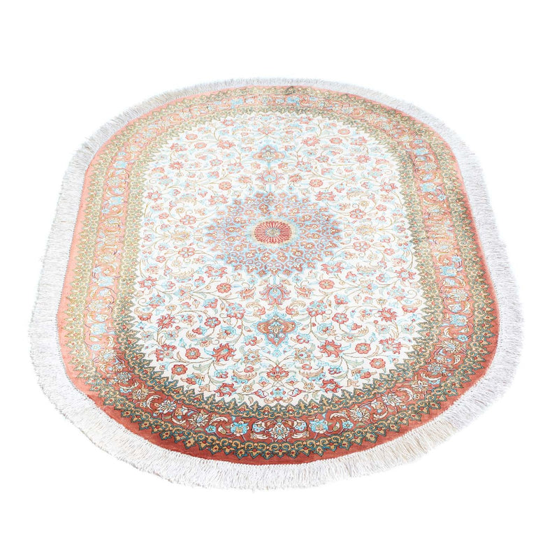 Perzisch tapijt - Ghom ovaal  - 120 x 76 cm - beige