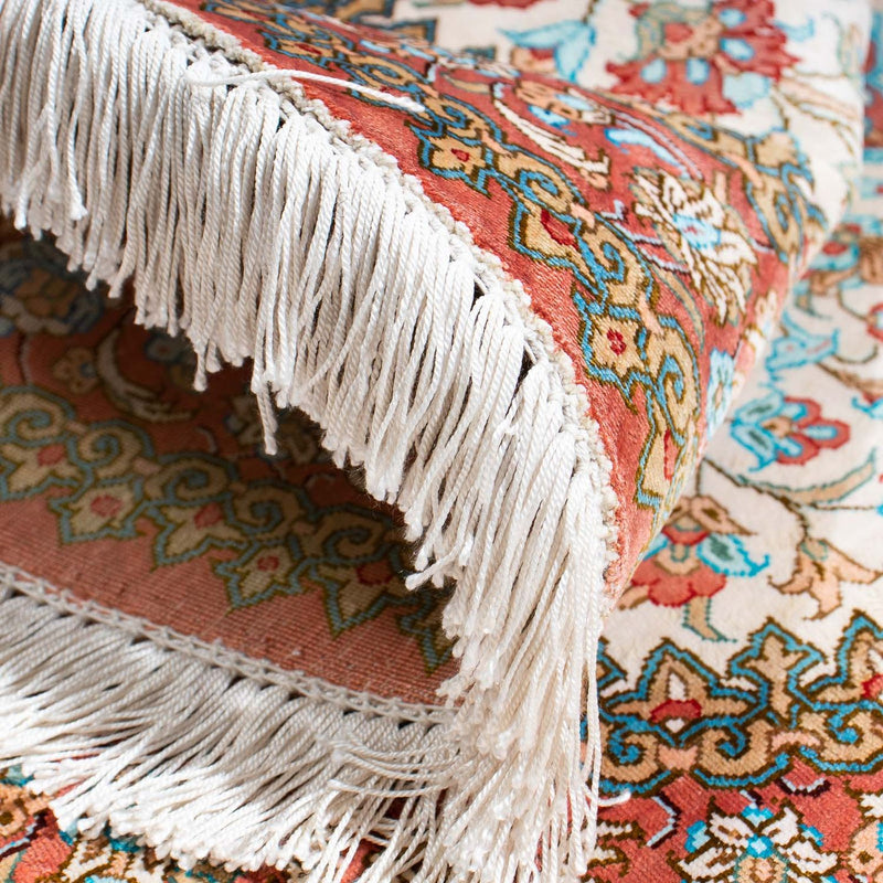 Perzisch tapijt - Ghom ovaal  - 120 x 76 cm - beige