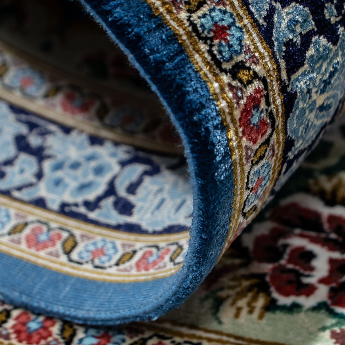 Perzisch tapijt - Ghom - 85 x 59 cm - blauw