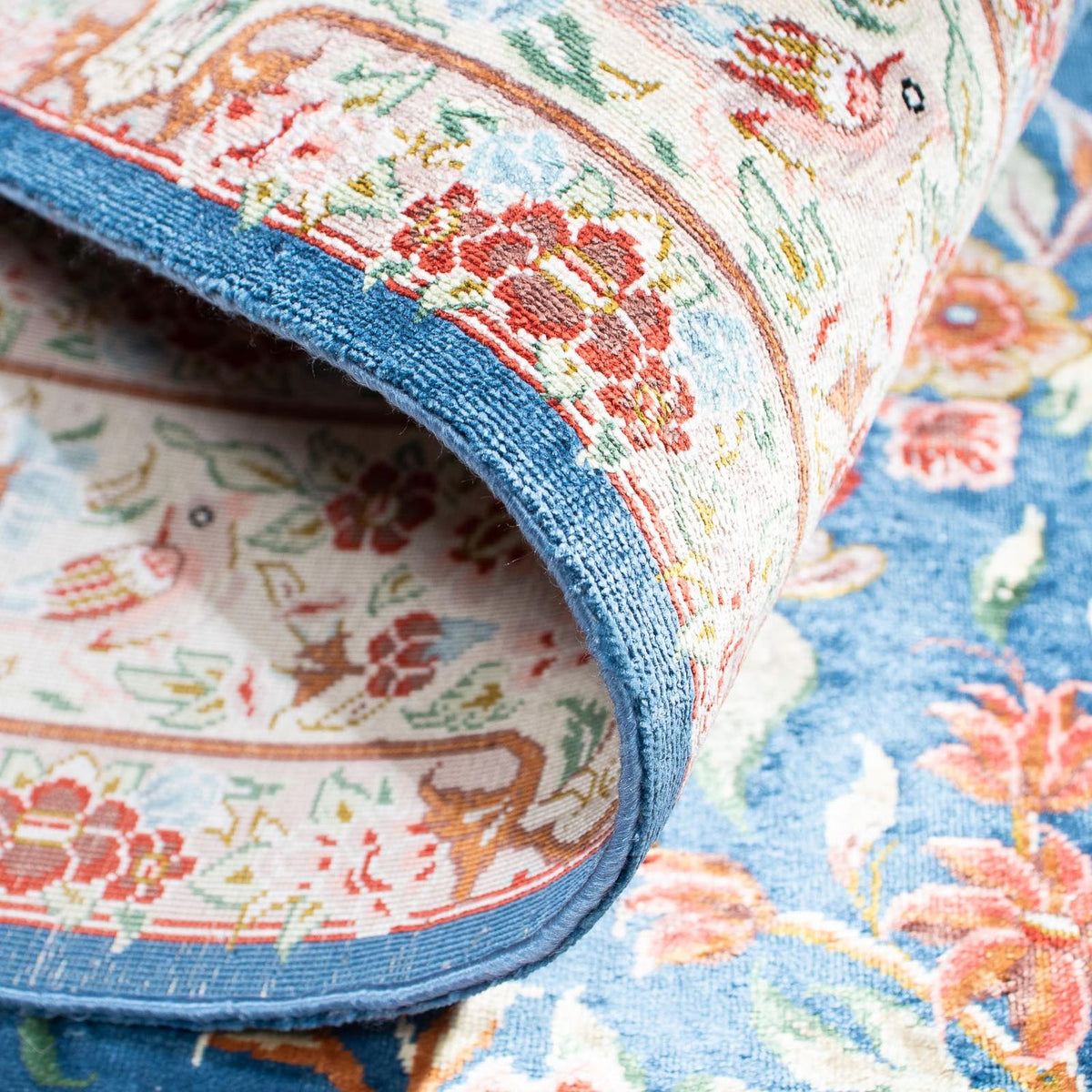 Perzisch tapijt - Ghom - 121 x 77 cm - lichtblauw