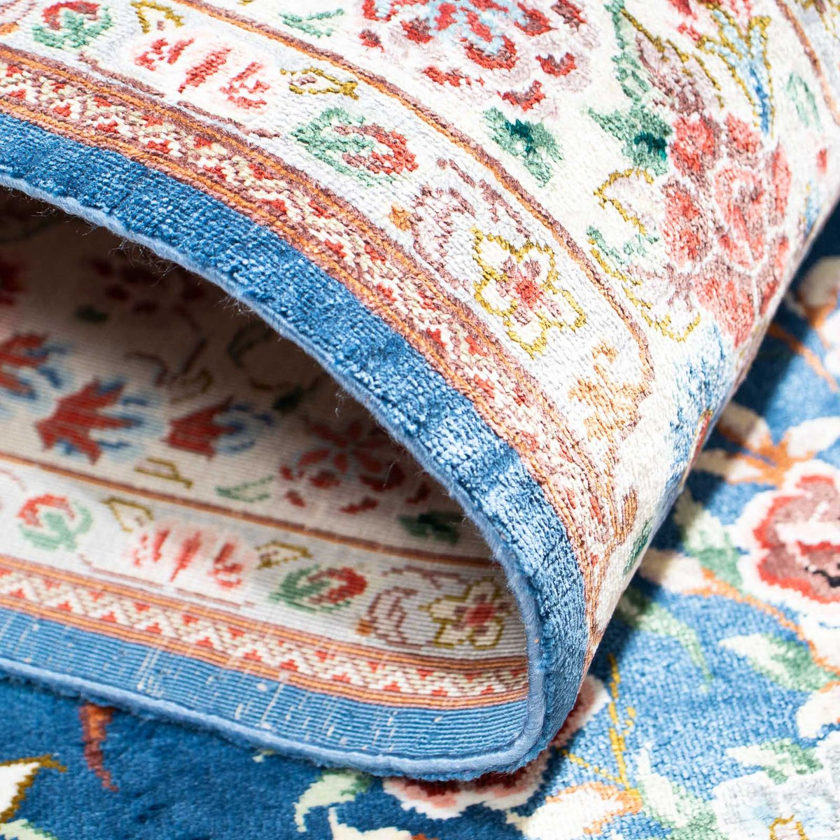 Perzisch tapijt - Ghom - 118 x 75 cm - lichtblauw