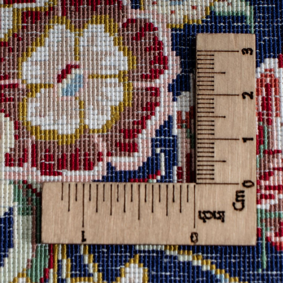 Zijden tapijt - Ghom Silk - Premium - 40 x 28 cm - donkerblauw