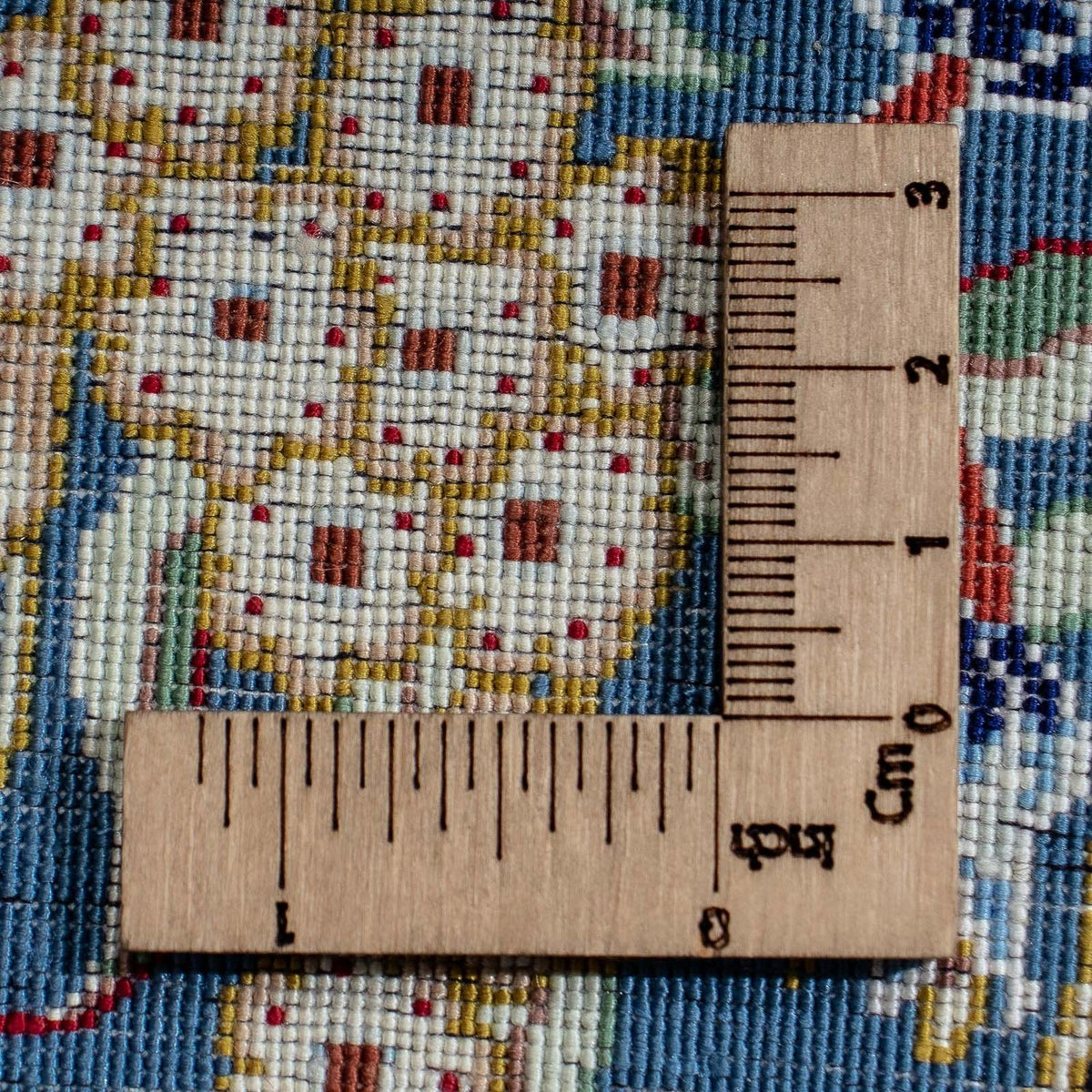 Zijden tapijt - Ghom Silk - Premium - 40 x 28 cm - donkerblauw