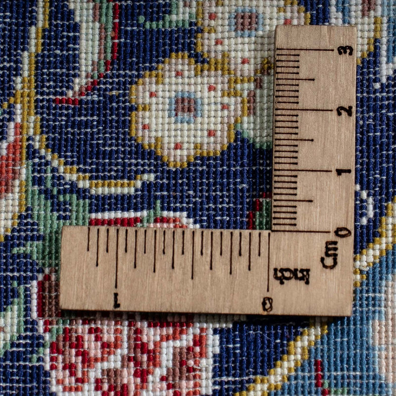 Zijden tapijt - Ghom Silk - Premium - 40 x 28 cm - donkerblauw