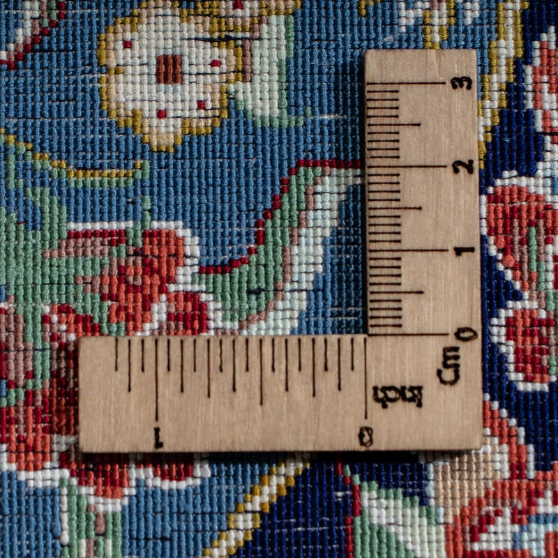 Zijden tapijt - Ghom Silk - Premium - 40 x 28 cm - donkerblauw