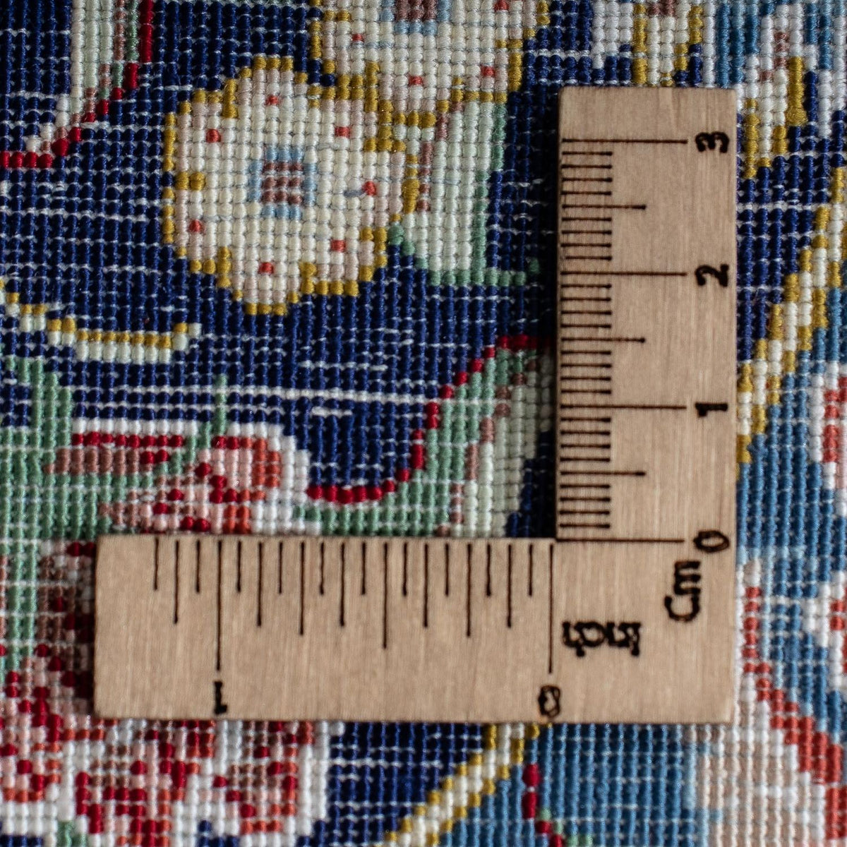 Zijden tapijt - Ghom Silk - Premium - 40 x 28 cm - donkerblauw