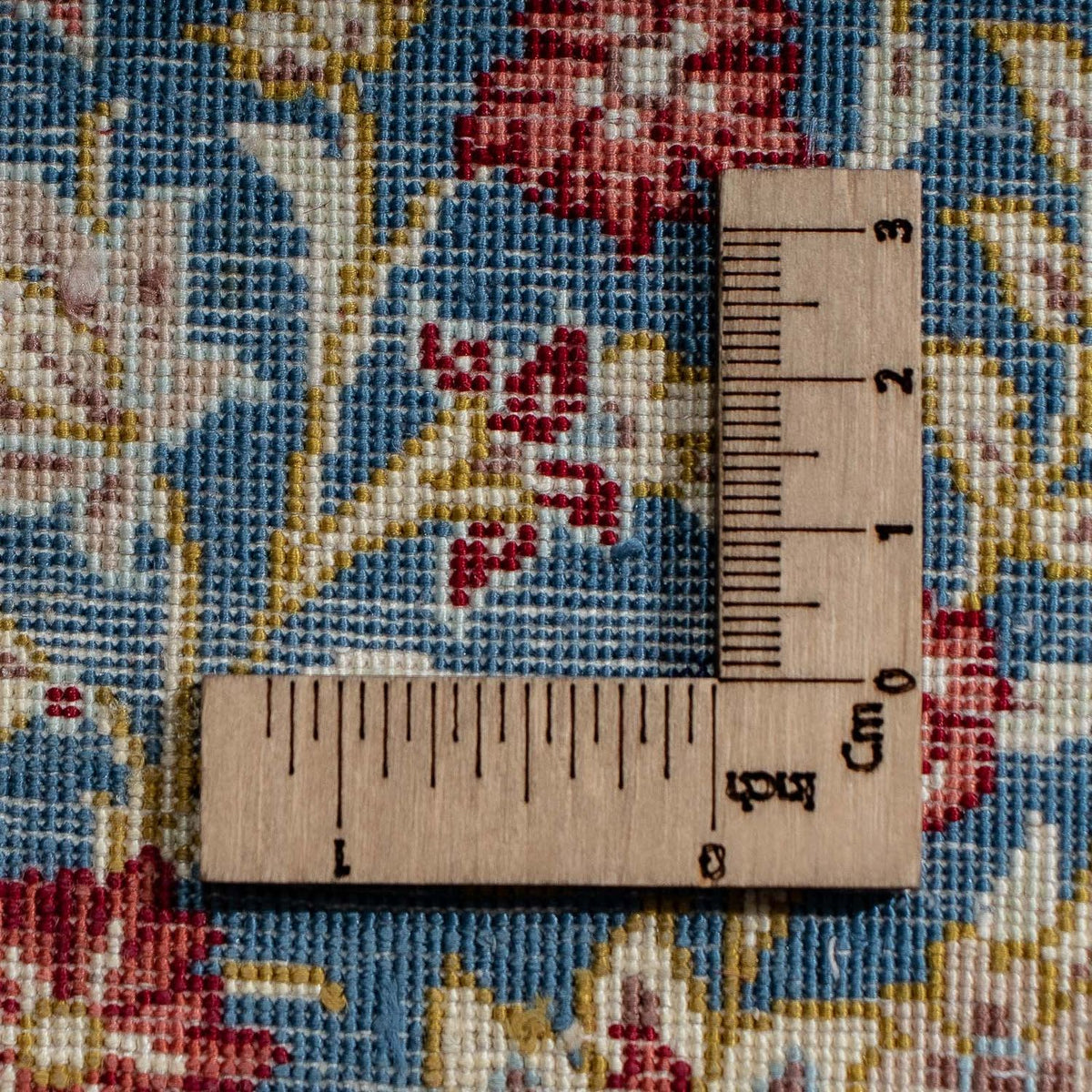 Zijden tapijt - Ghom Silk - Premium - 44 x 27 cm - donkerblauw