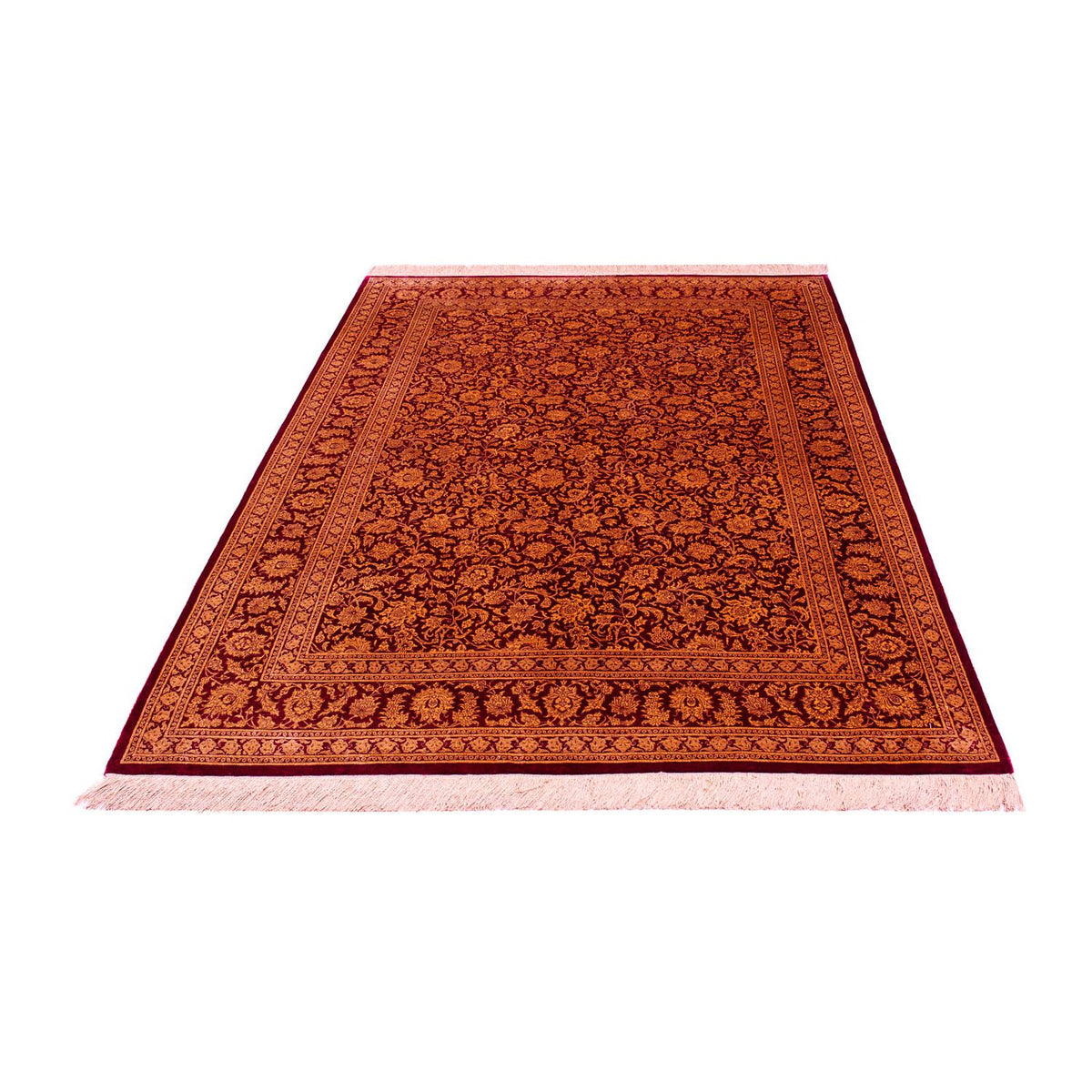 Zijden tapijt - Ghom Silk - Premium - 216 x 132 cm - donkerblauw