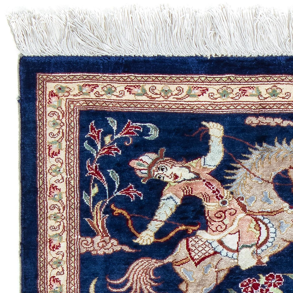 Perzisch tapijt - Ghom - 87 x 55 cm - donkerblauw