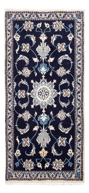 Perzisch tapijt - Nain - 134 x 65 cm - donkerblauw