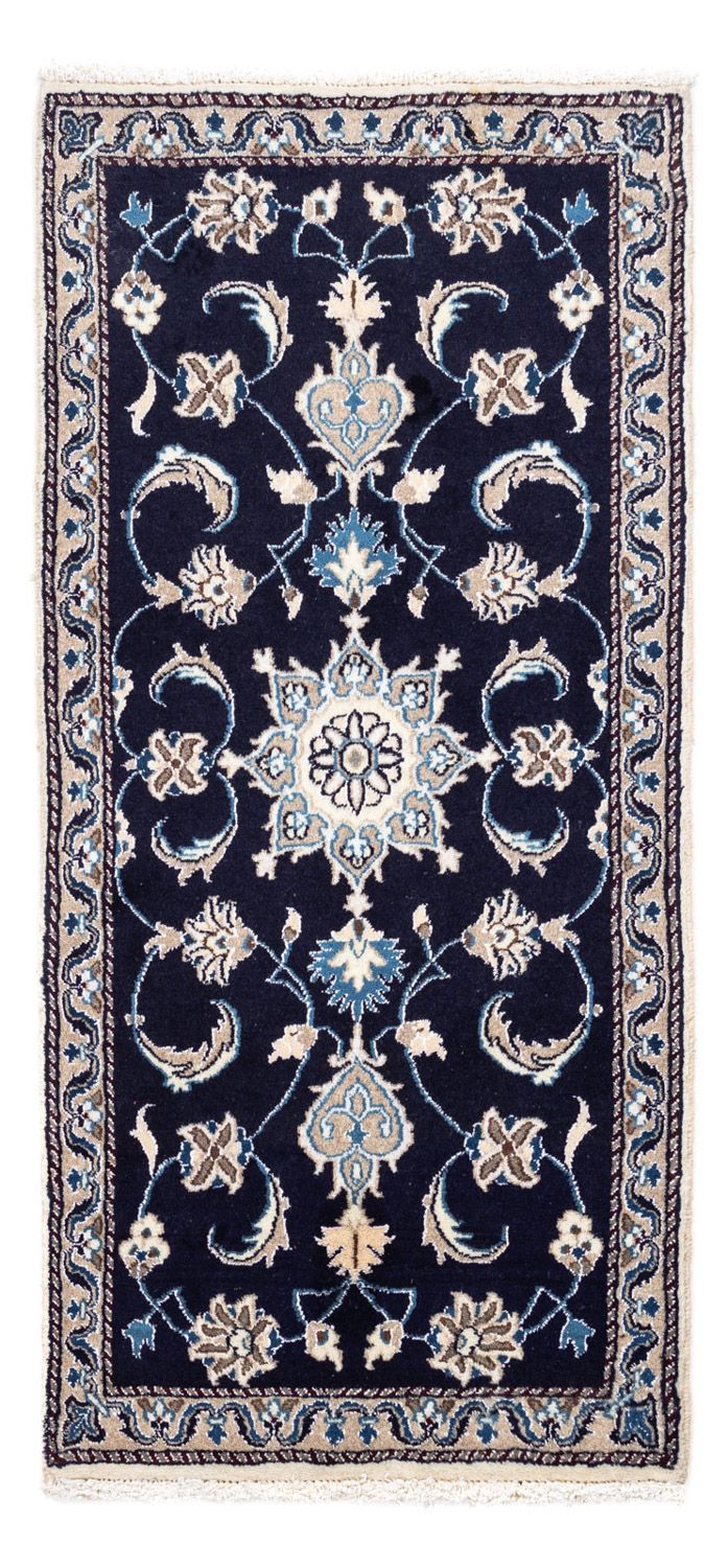 Perzisch tapijt - Nain - 134 x 65 cm - donkerblauw