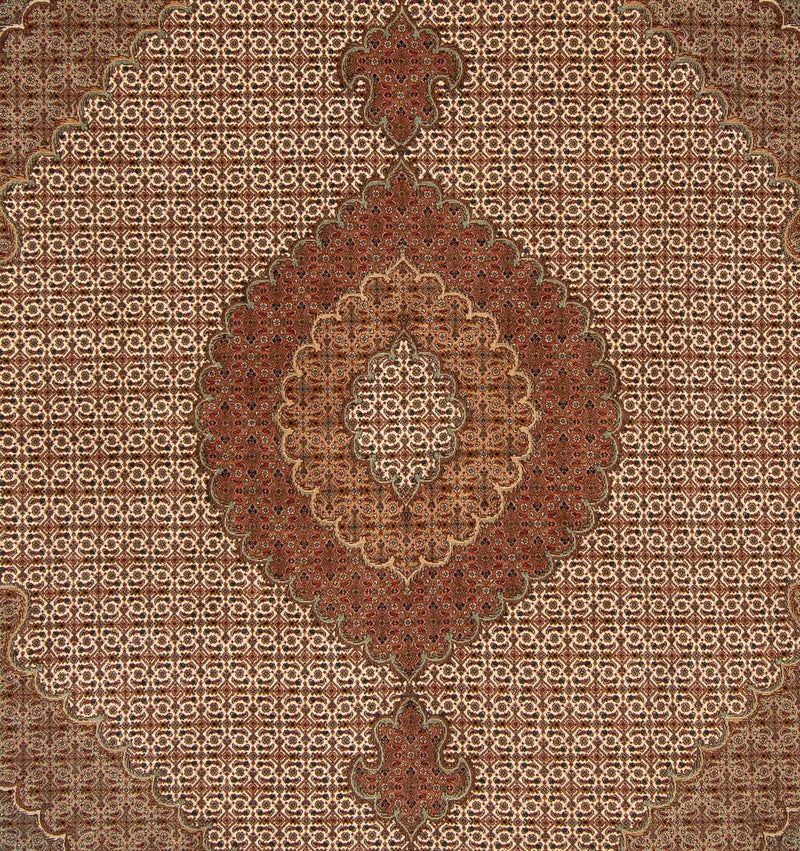 Perzisch tapijt - Tabriz - 252 x 202 cm - lichtbruin