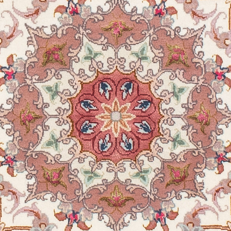 Perzisch tapijt - Tabriz - Royal rond  - 105 x 105 cm - beige