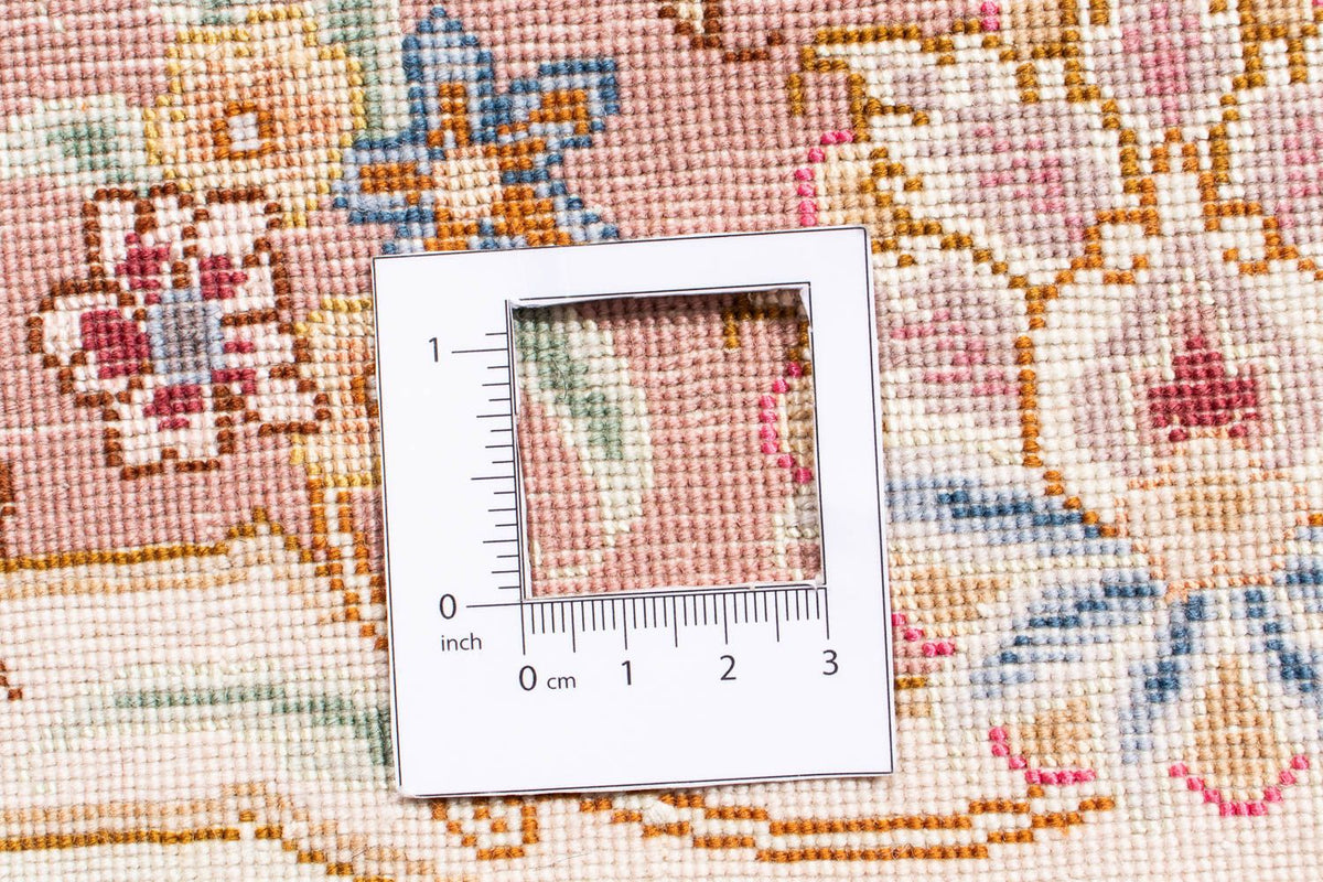 Perzisch tapijt - Tabriz - Royal rond  - 105 x 105 cm - beige