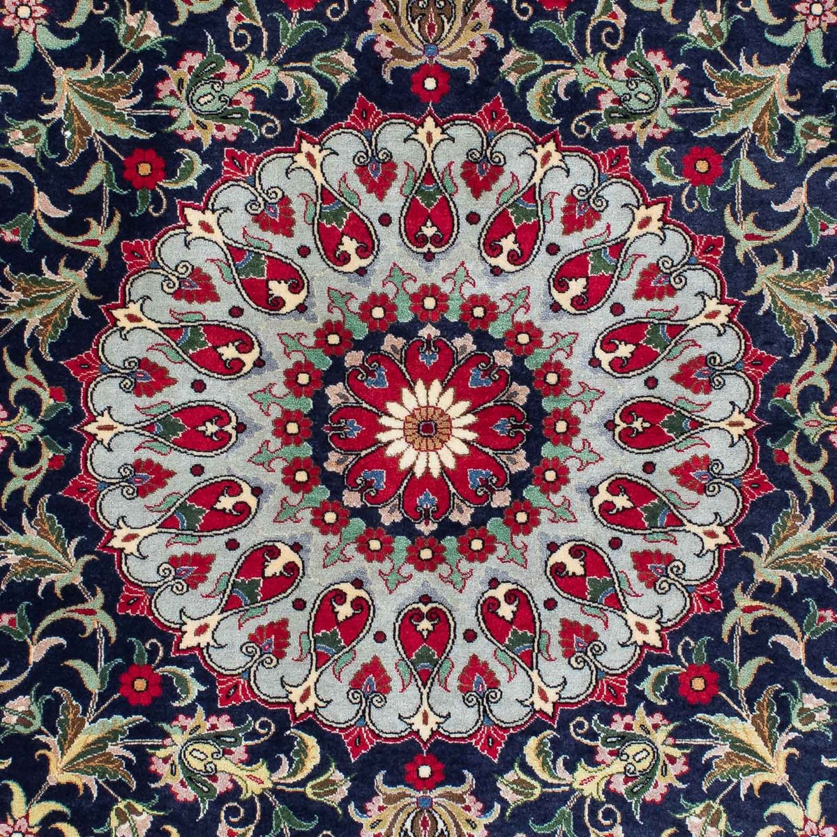 Perzisch tapijt - Ghom - 204 x 135 cm - donkerblauw