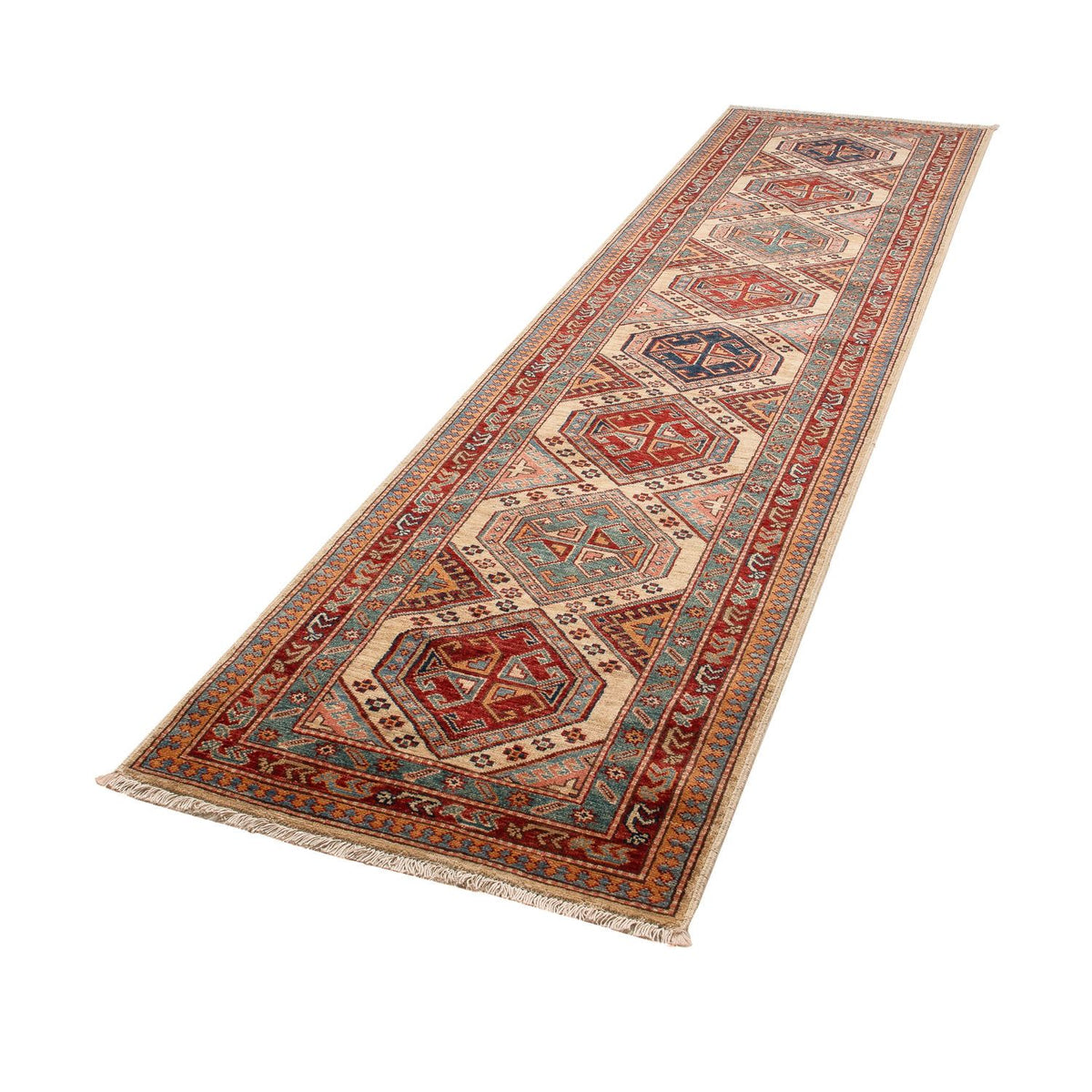 Loper Ziegler Tapijt - Kazak - 309 x 74 cm - veelkleurig