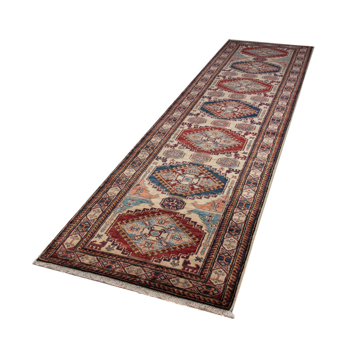 Loper Ziegler Tapijt - Kazak - 305 x 76 cm - donkerblauw