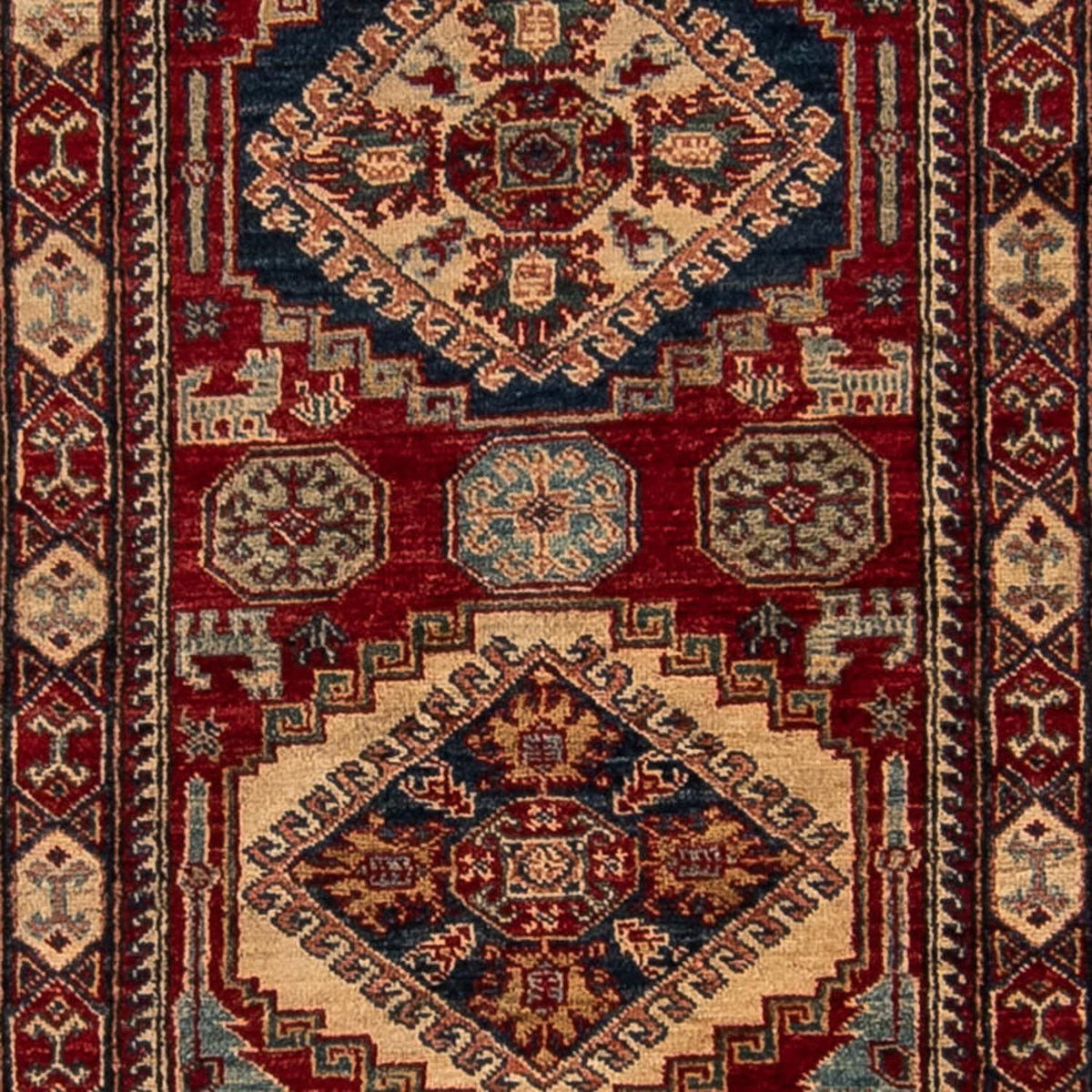 Loper Ziegler Tapijt - Kazak - 302 x 77 cm - donkerrood