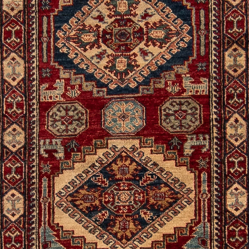 Loper Ziegler Tapijt - Kazak - 302 x 77 cm - donkerrood