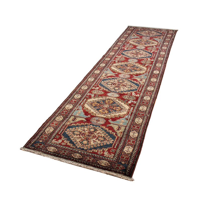Loper Ziegler Tapijt - Kazak - 302 x 77 cm - donkerrood