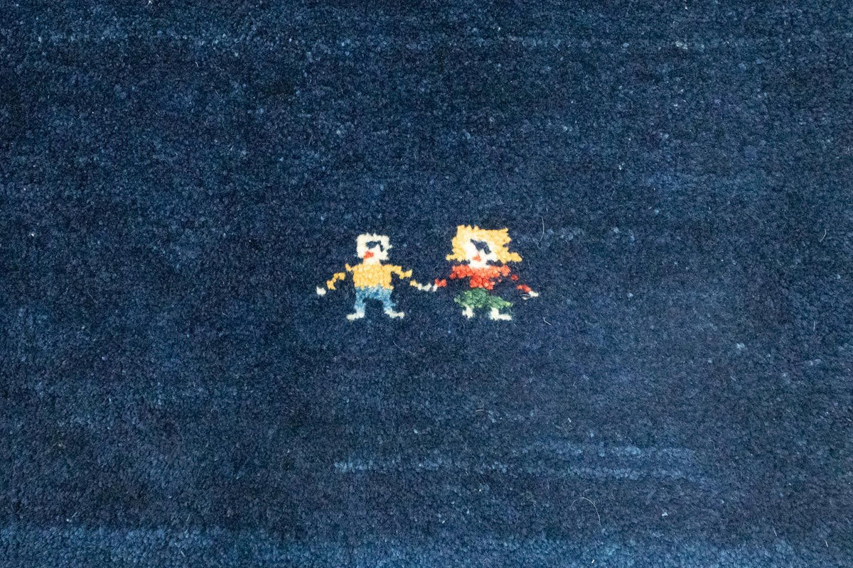 Loper Gabbeh tapijt - Perzisch - 293 x 111 cm - donkerblauw