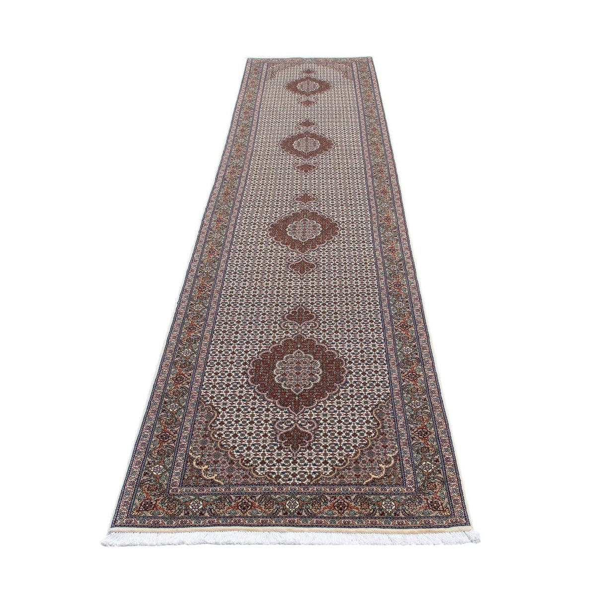 Loper Perzisch tapijt - Tabriz - 405 x 83 cm - veelkleurig