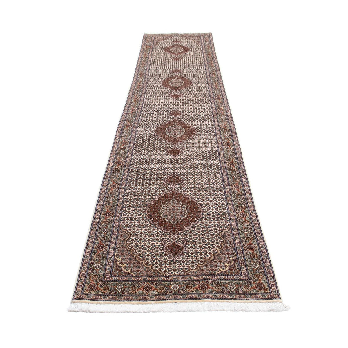 Loper Perzisch tapijt - Tabriz - 402 x 82 cm - veelkleurig