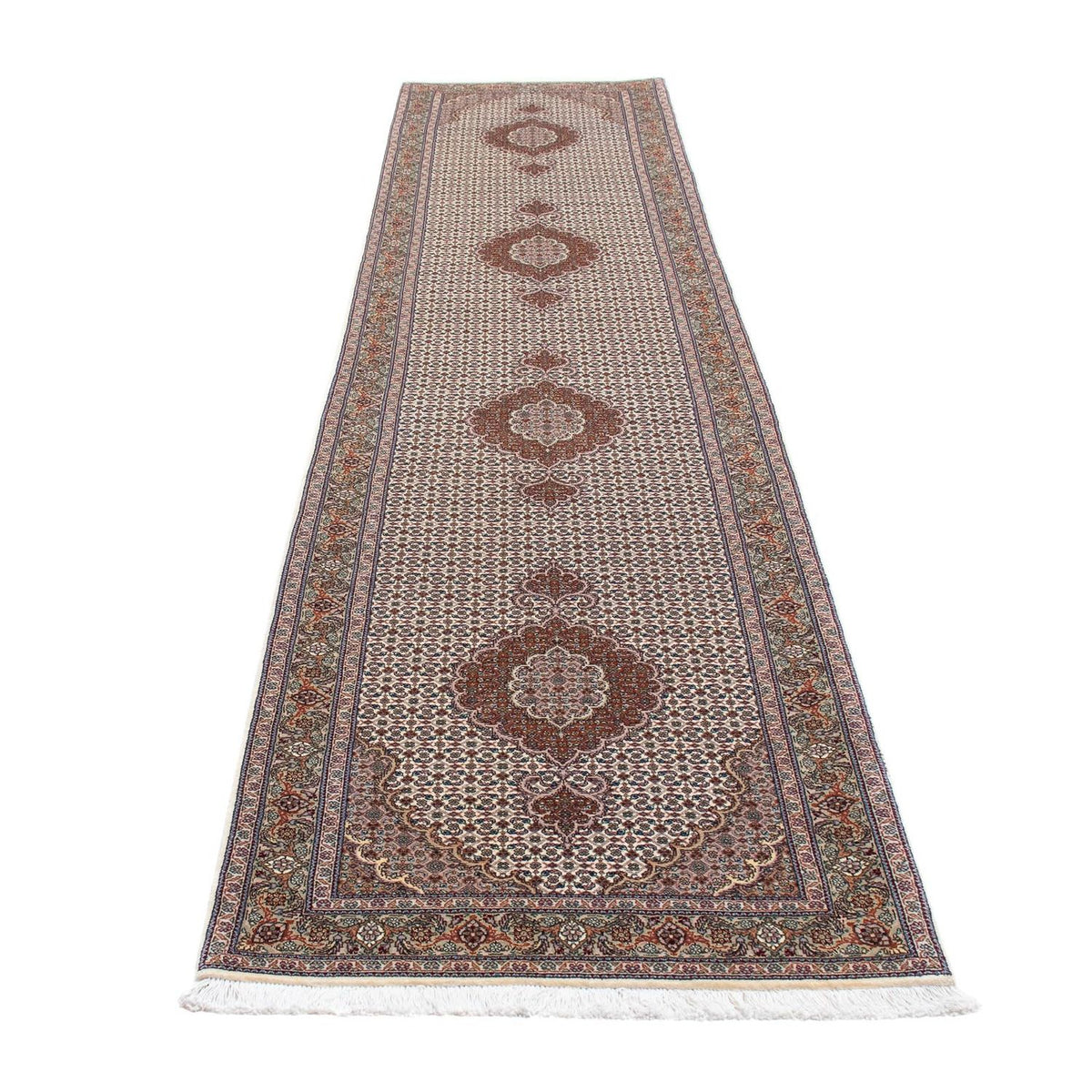 Loper Perzisch tapijt - Tabriz - 401 x 84 cm - veelkleurig
