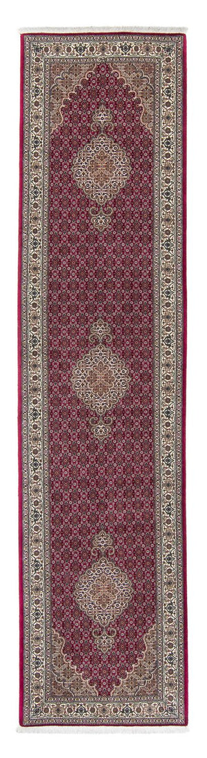 Loper Perzisch tapijt - Tabriz - 344 x 80 cm - donkerrood