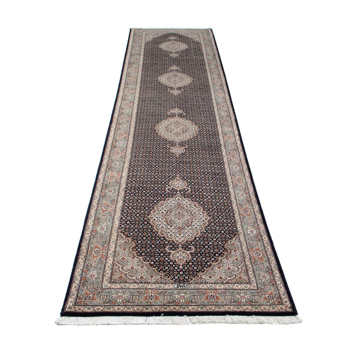 Loper Perzisch tapijt - Tabriz - 389 x 83 cm - veelkleurig