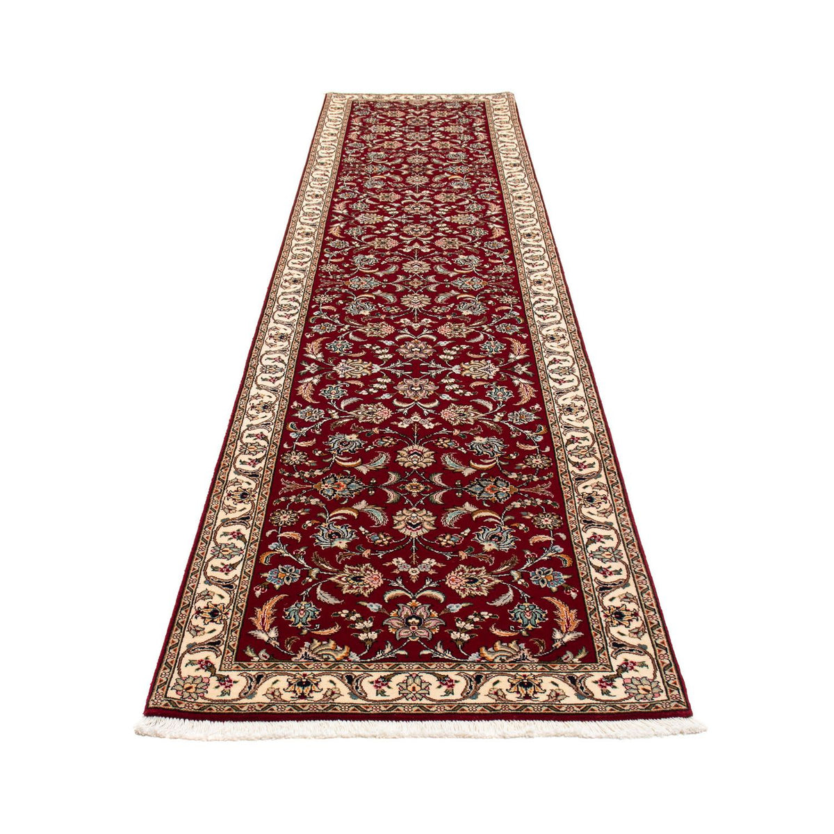 Loper Perzisch tapijt - Tabriz - Royal - 390 x 87 cm - donkerrood