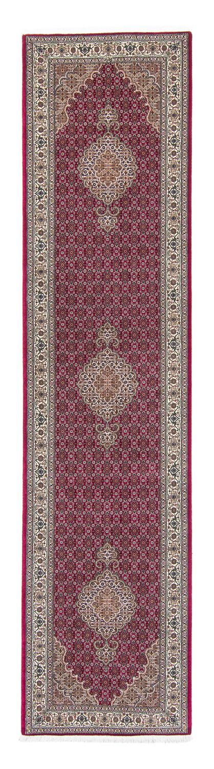 Loper Perzisch tapijt - Tabriz - 343 x 82 cm - donkerrood