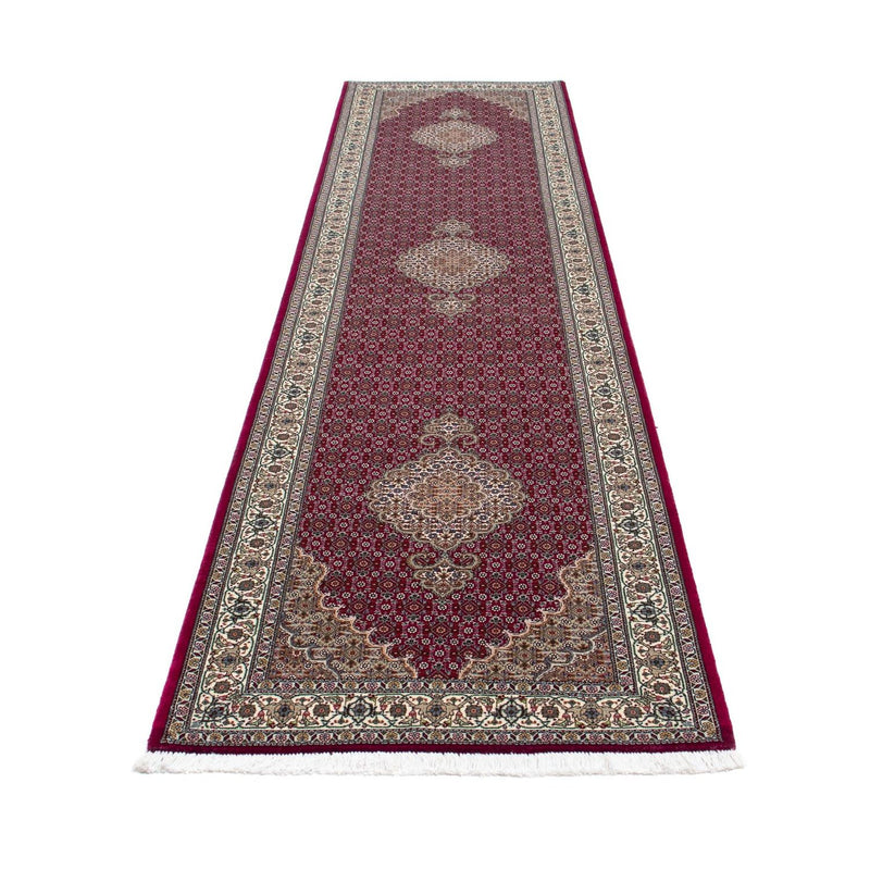 Loper Perzisch tapijt - Tabriz - 343 x 82 cm - donkerrood
