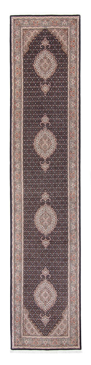 Loper Perzisch tapijt - Tabriz - Royal - 391 x 82 cm - donkerblauw