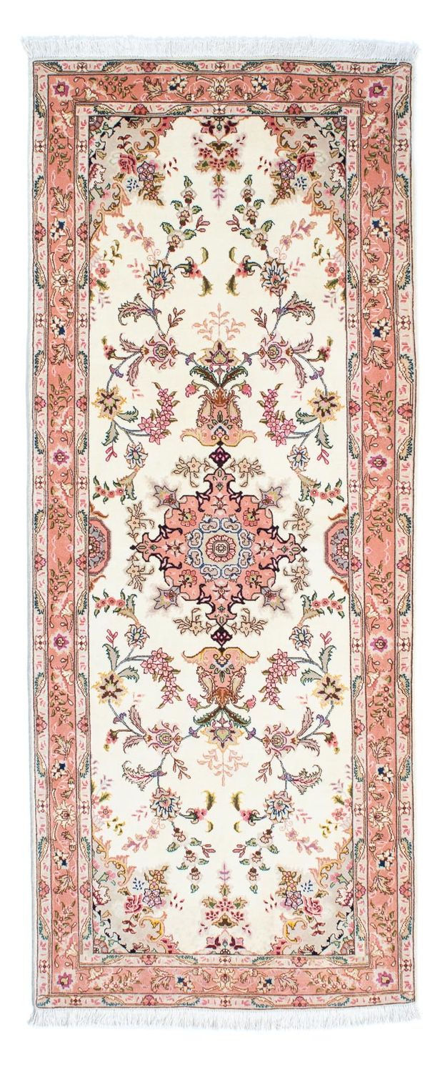 Loper Perzisch tapijt - Tabriz - Royal - 212 x 82 cm - beige