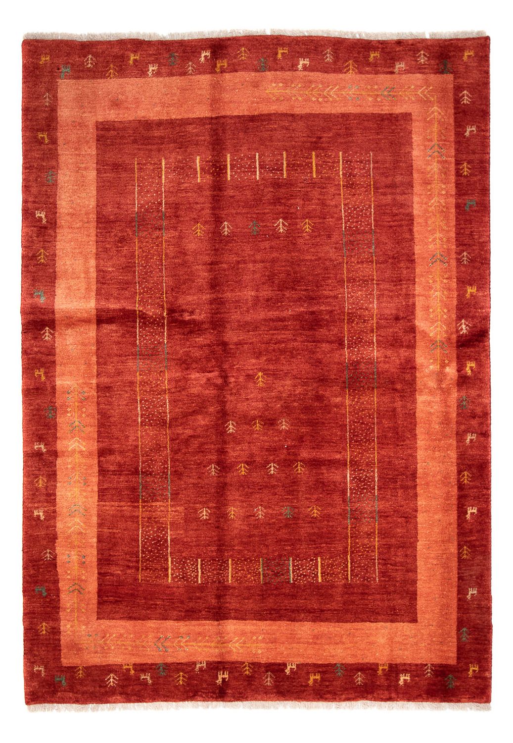 Gabbeh tapijt - Perzisch - 229 x 173 cm - donkerrood